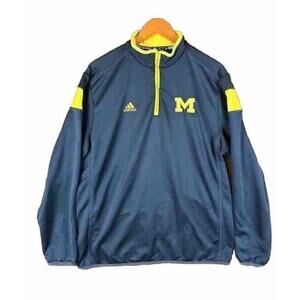 U of M Adidas Men’s Large Team Issued University of Michigan 1/4 Zip Pullover